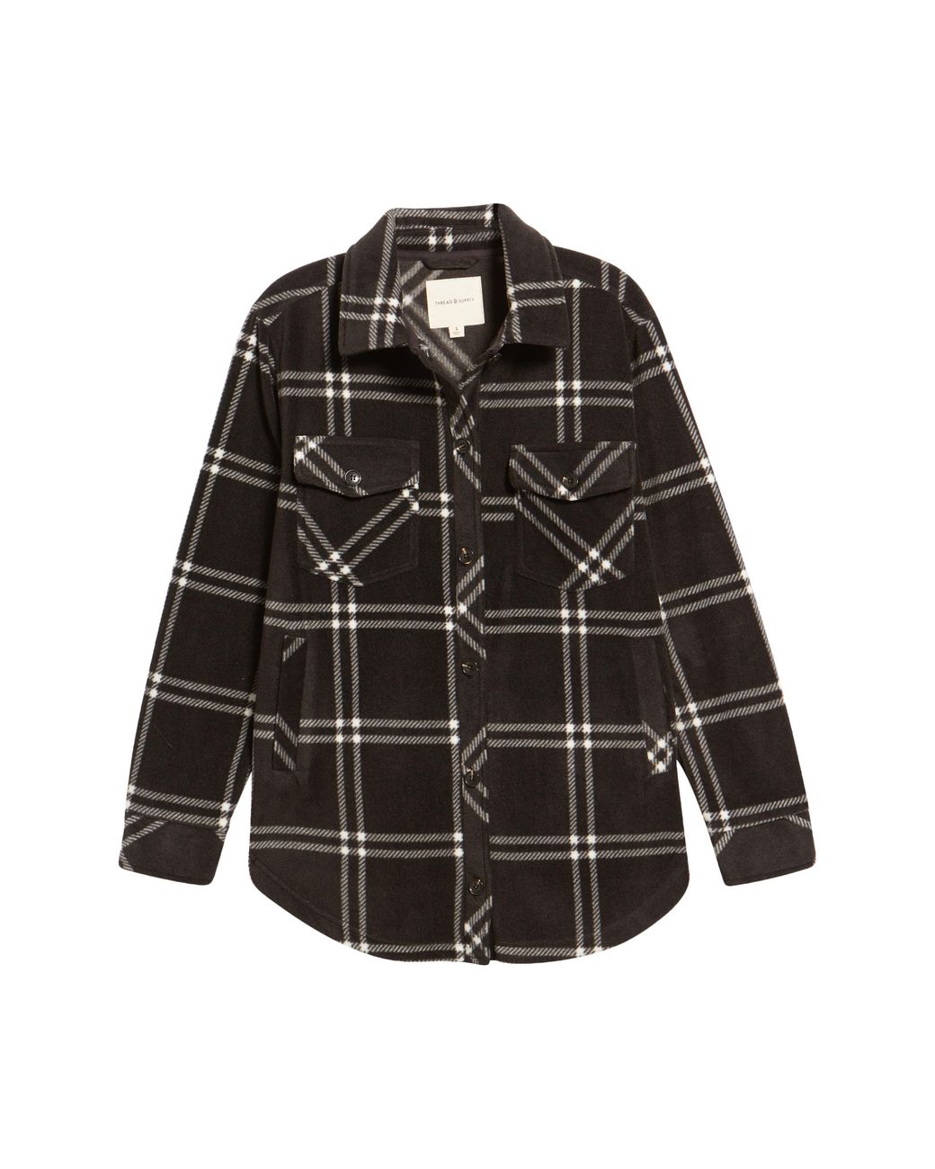 Thread & supply plaid polar fleece shacket Clearance
