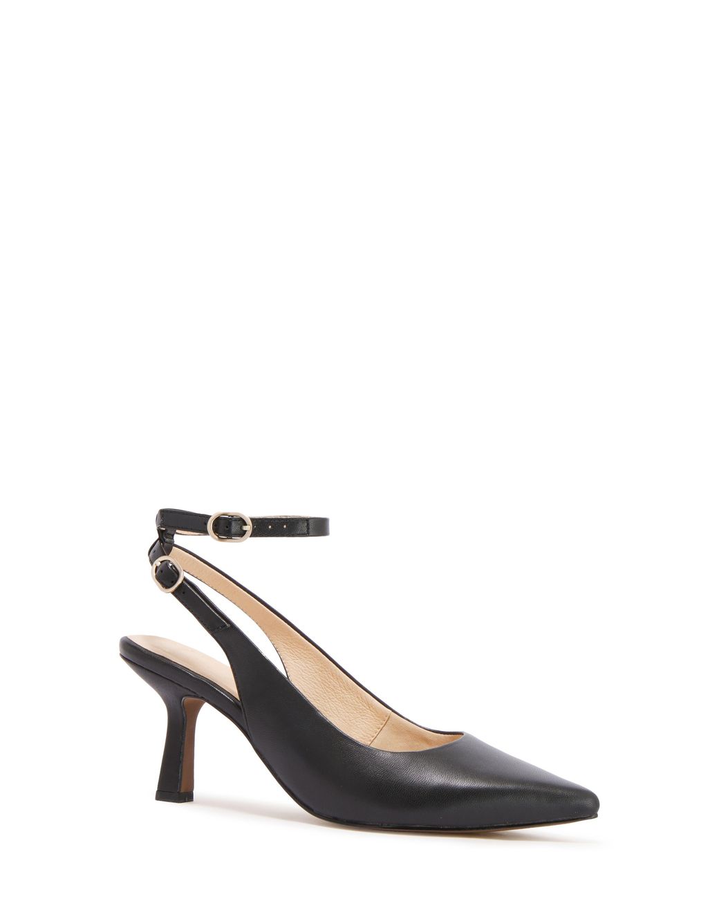 Frankie Black Gigi Slingback Pointed Toe Pump