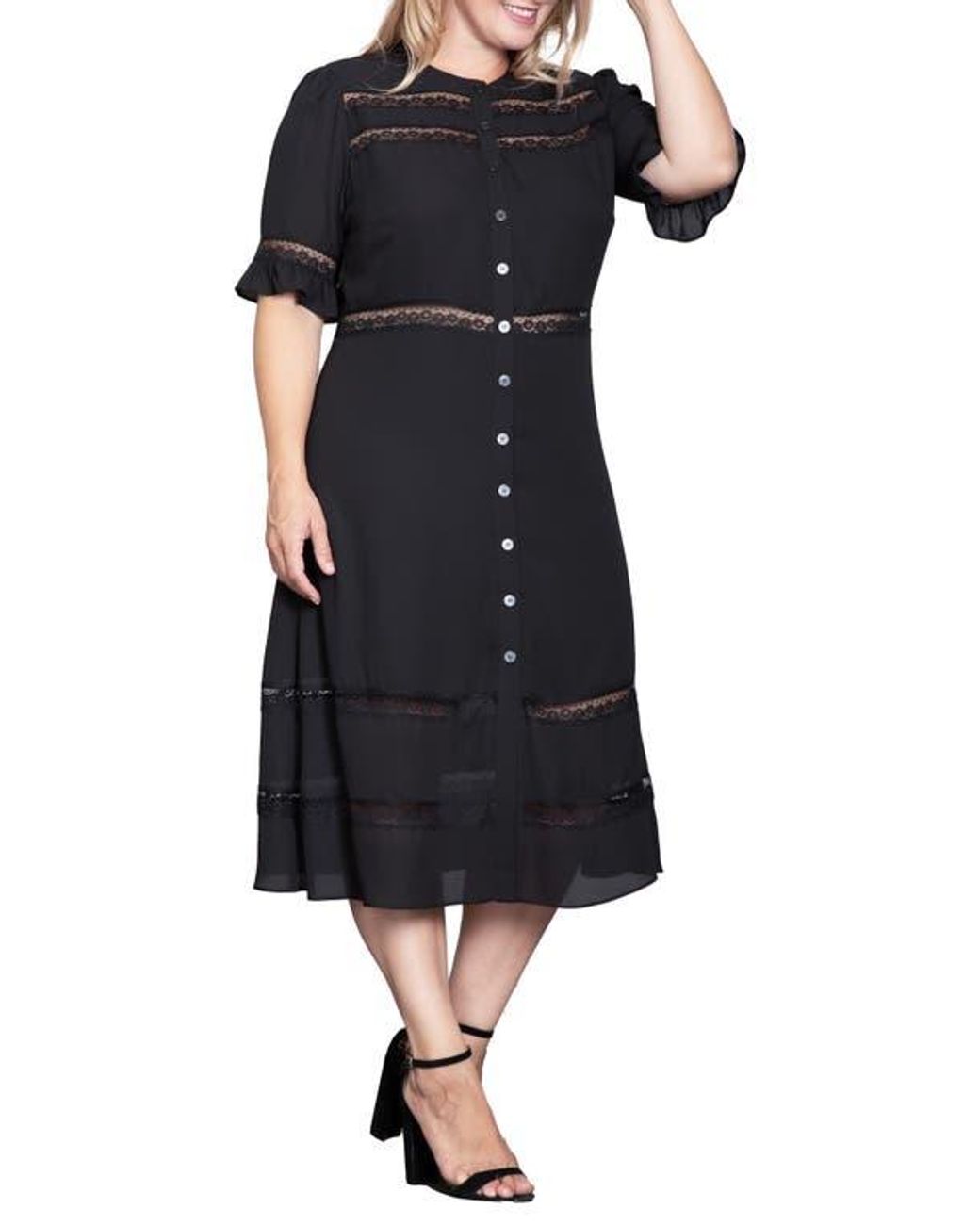 chinese dress ladies Caspia Black Lace Bandage Midi Dress | Dresses