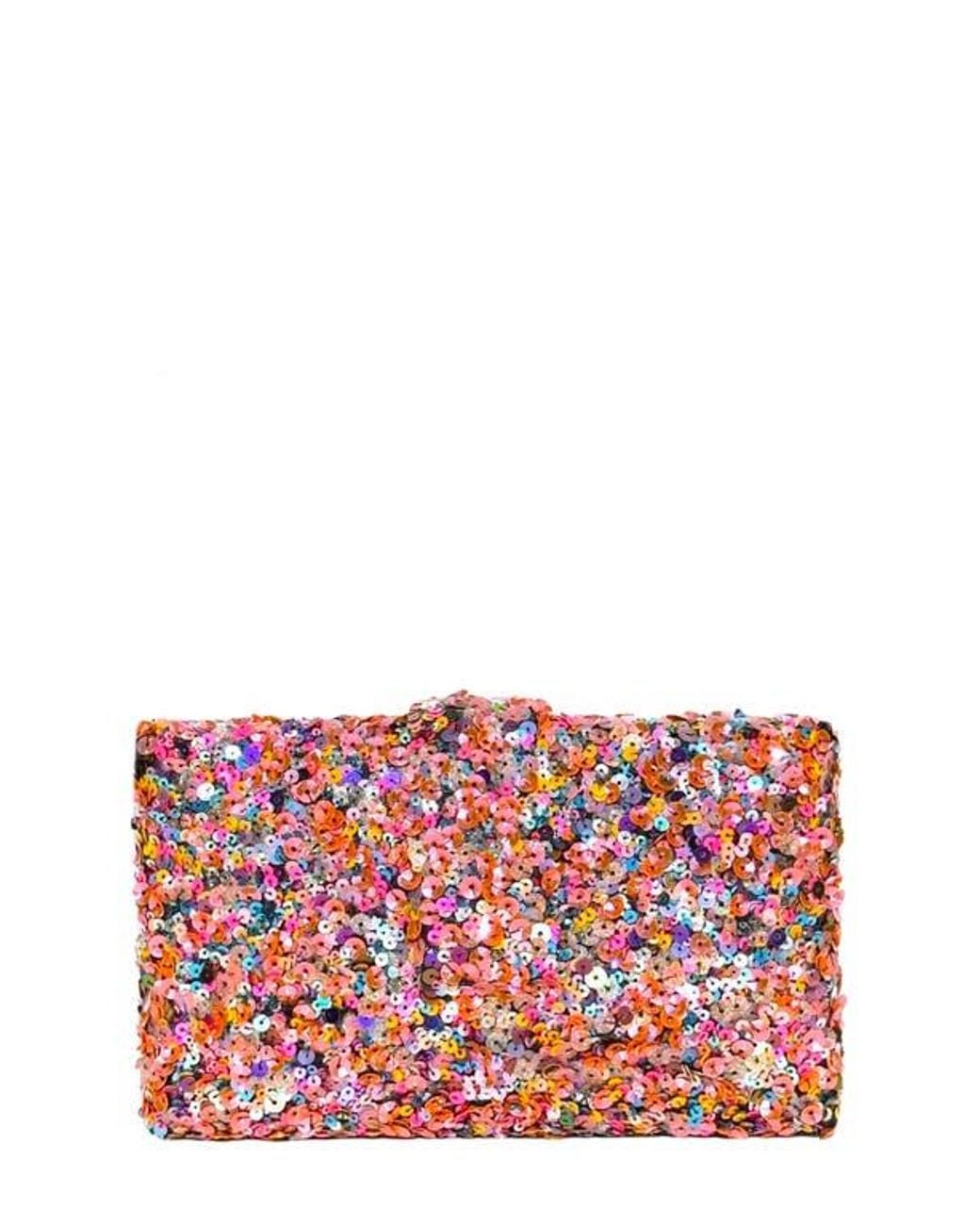 Simitri Red Melange Sequin Kitsch Clutch