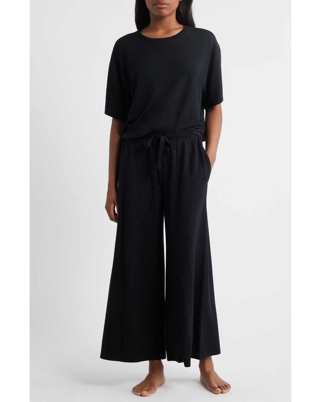 Open Edit Black Comfy Jersey Pajamas