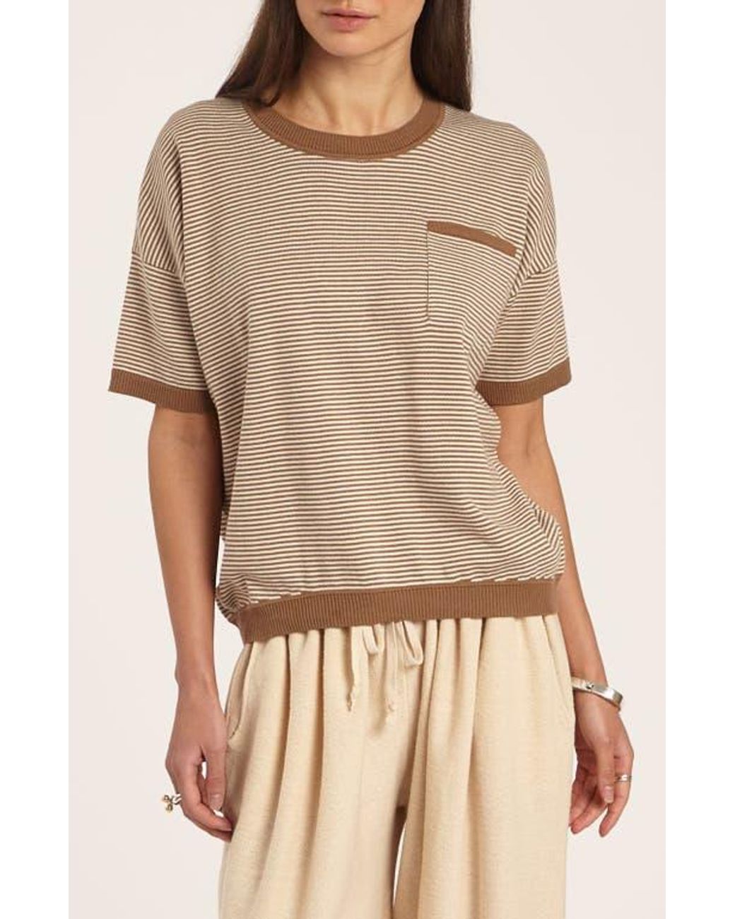 Oyun Natural Modern Striped Tee