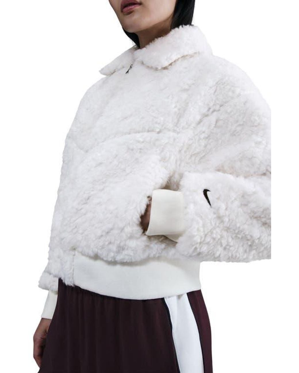 nike white fur jacket