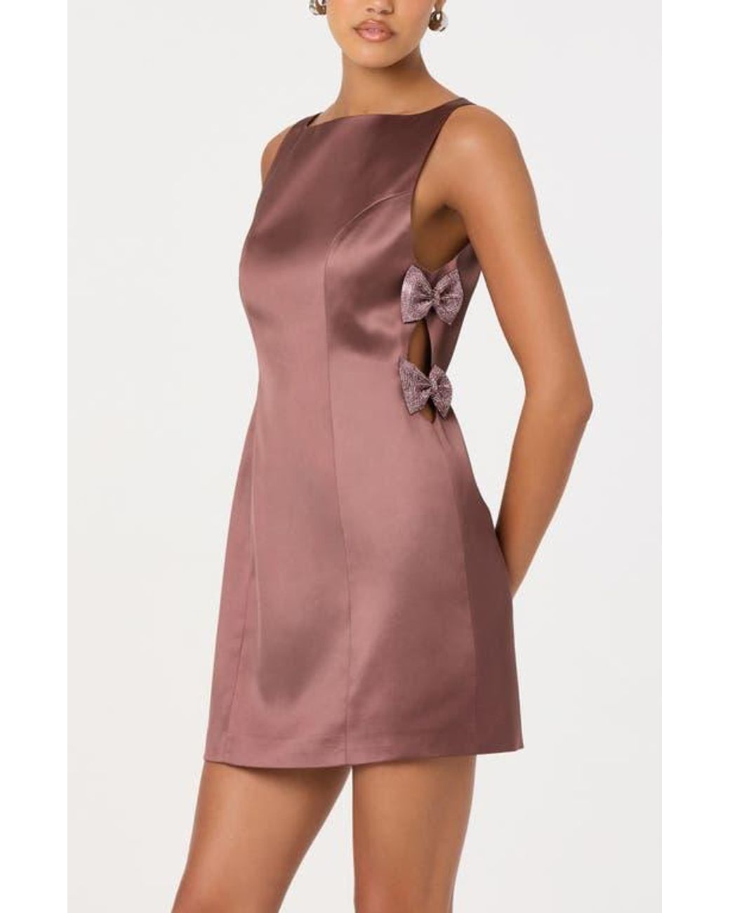 knee length dresses for ladies Grace Loves Lace Silky Satin Mini Moonshine