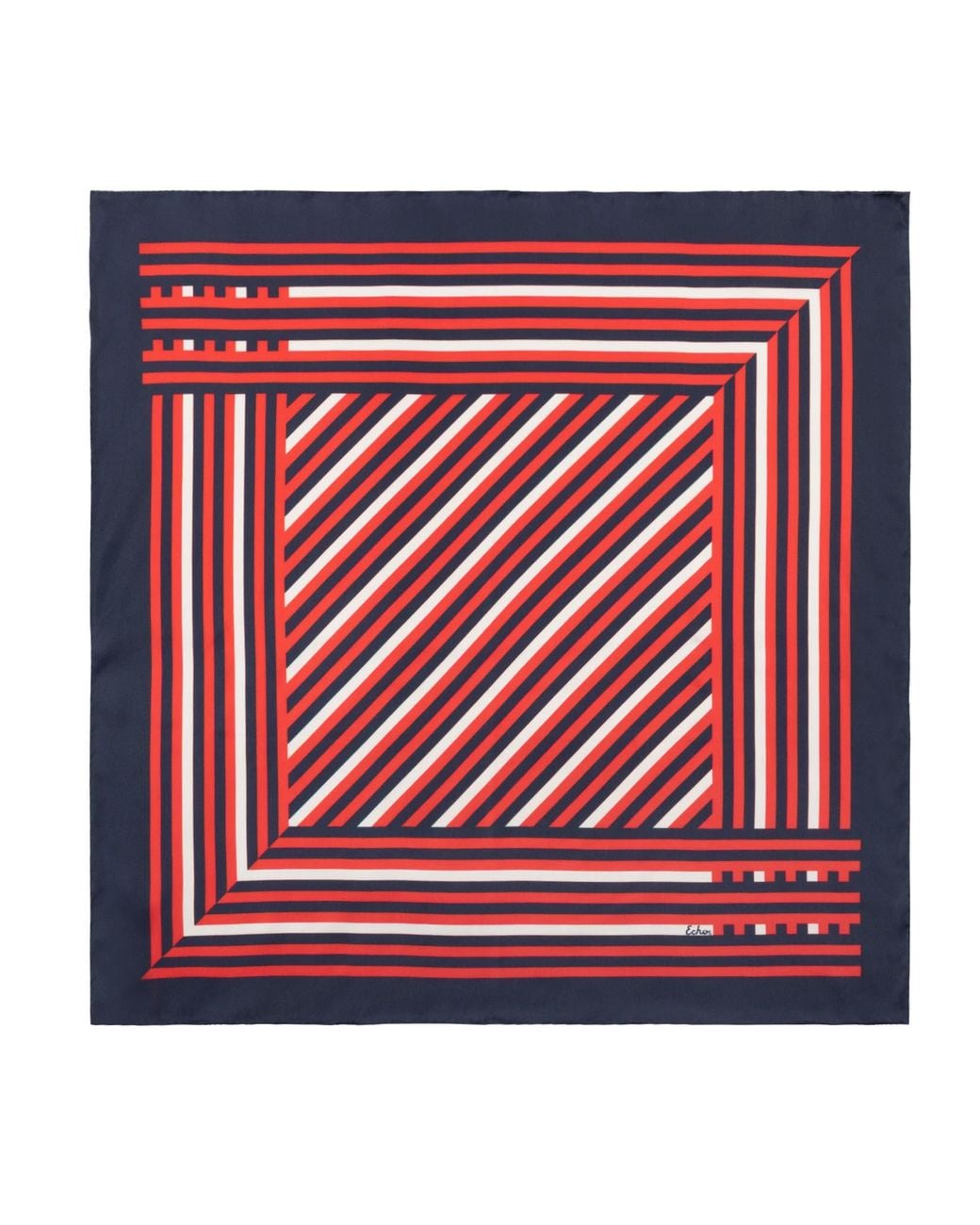 Echo Red Stripes Silk Scarf