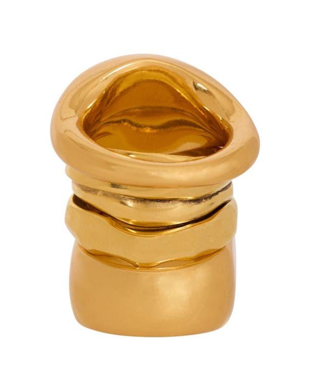 Balmain Set Of Brass And Stone Rings in Blue | Lyst