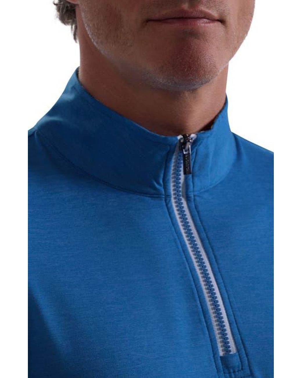 Bugatchi Blue Quarter Zip Pullover for men