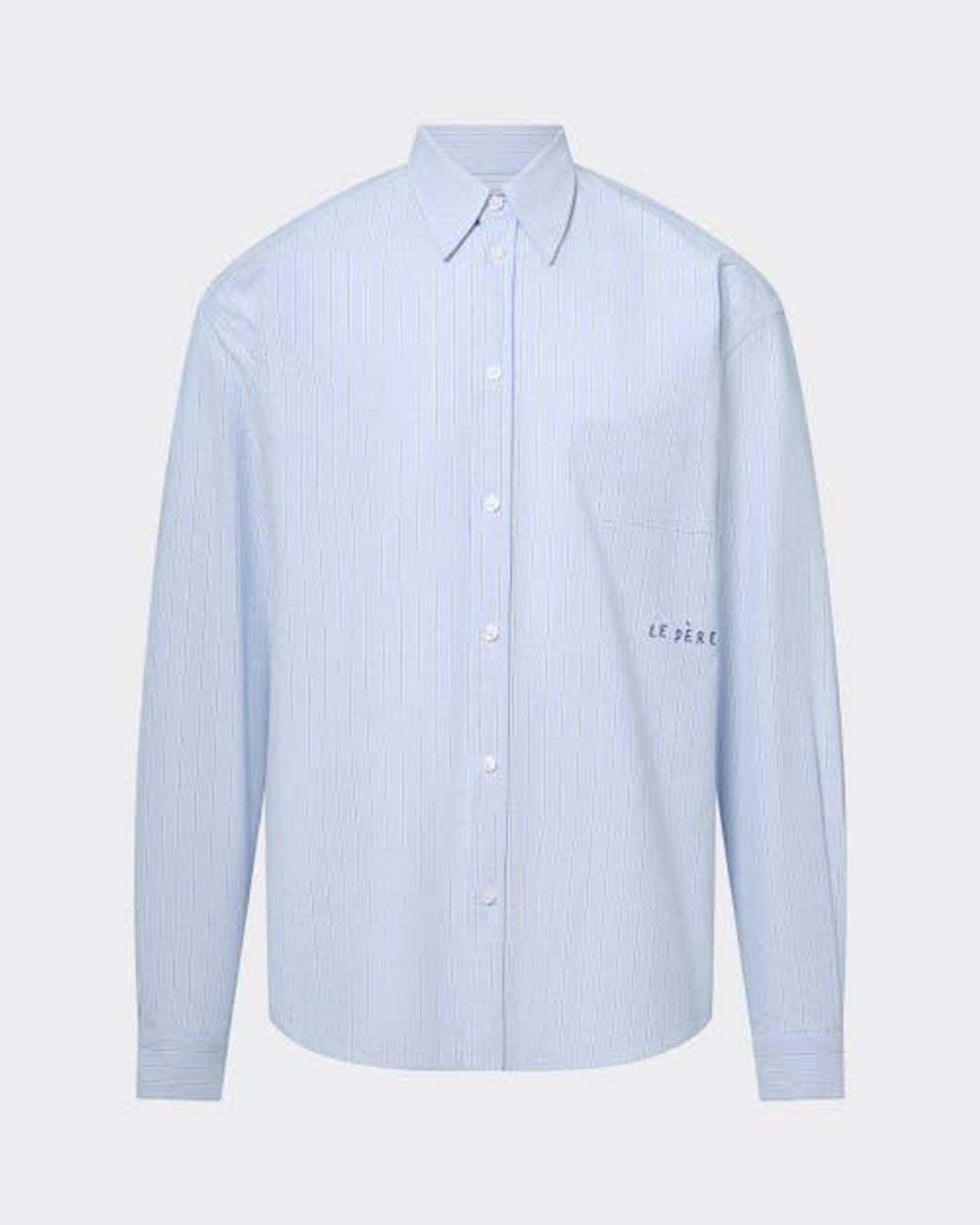 le PERE Blue Oxford Button Down Shirt for men