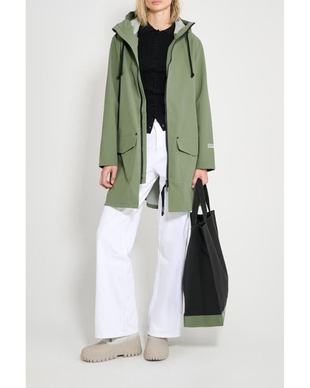 Stutterheim Green Mosebacke Patch Raincoat