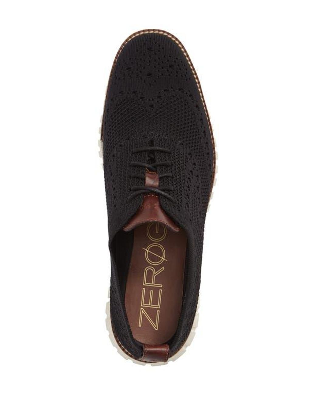 Cole Haan Black Zerogrand Stitchlite Wing Oxford for men