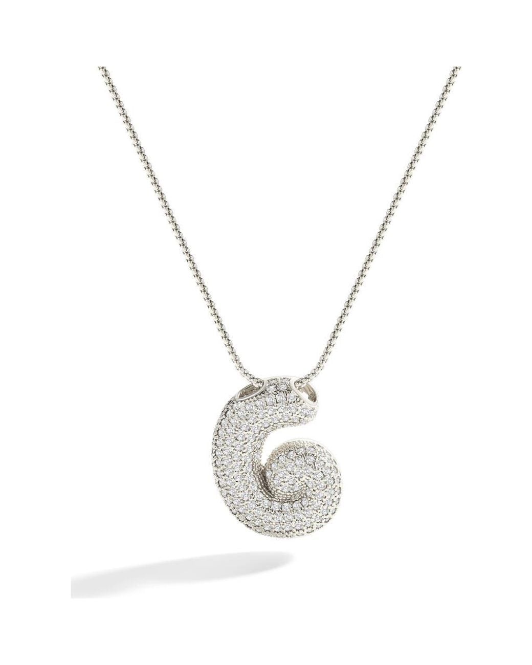 Mint & Lily Metallic Pave Bubble Initial Necklace