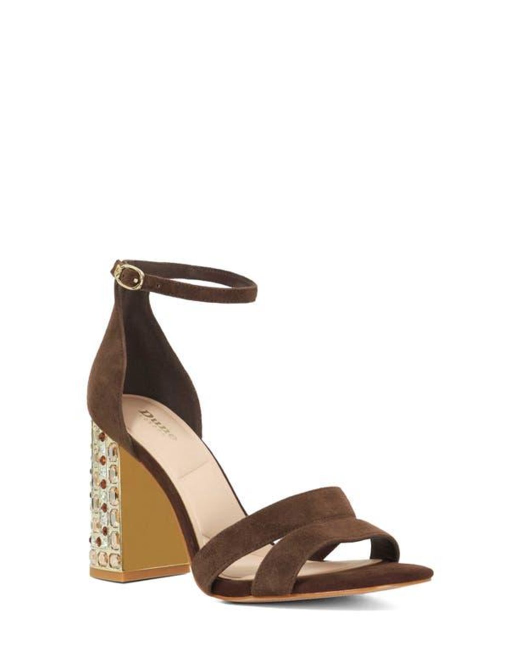 Dune Brown Majestical Ankle Strap Sandal