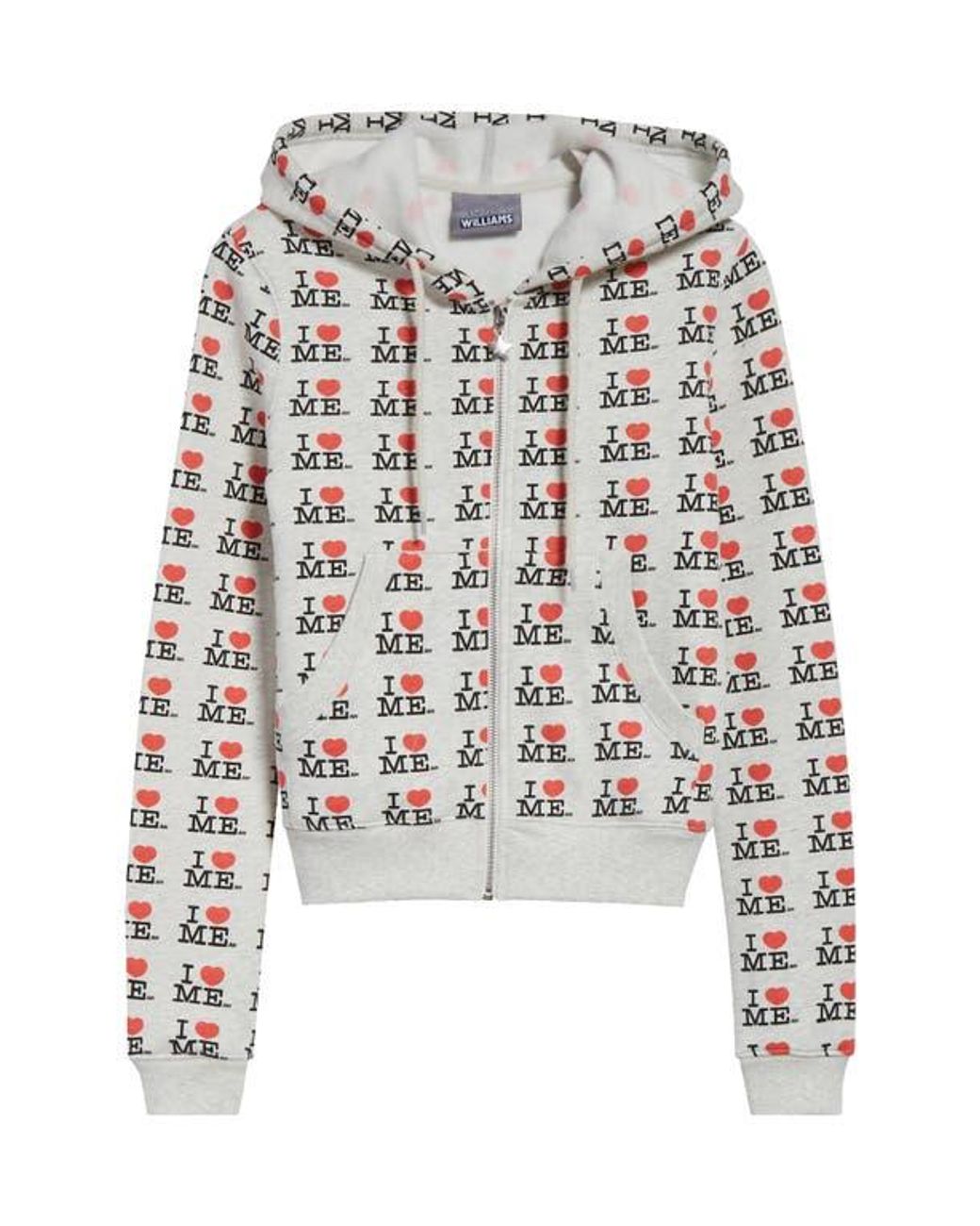 Ashley Williams I Heart Me Shrunken Graphic Hoodie in White | Lyst
