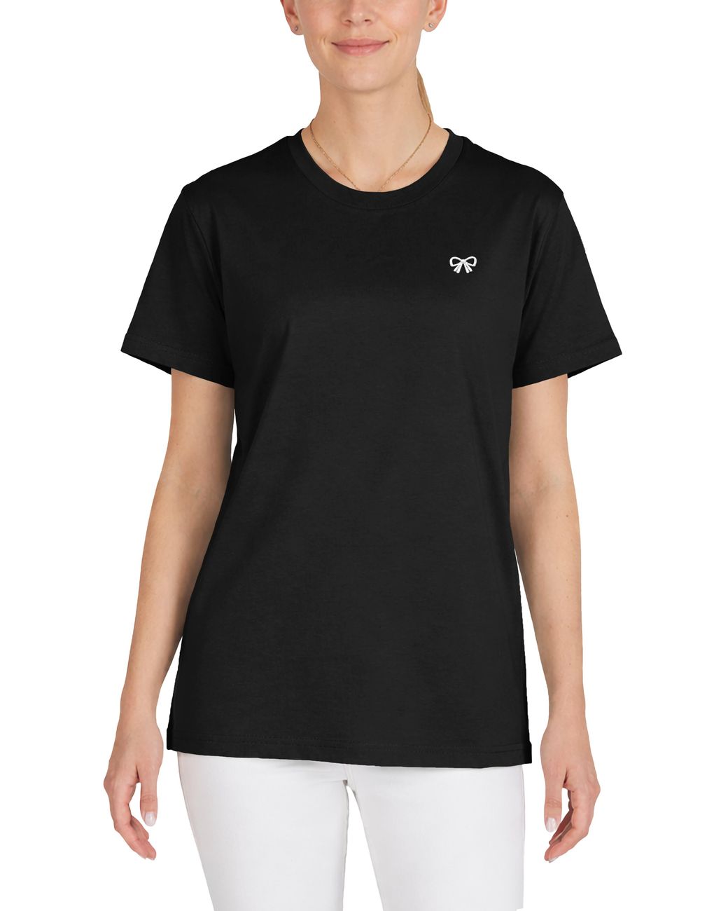 Alix Black Bow Jersey Tee