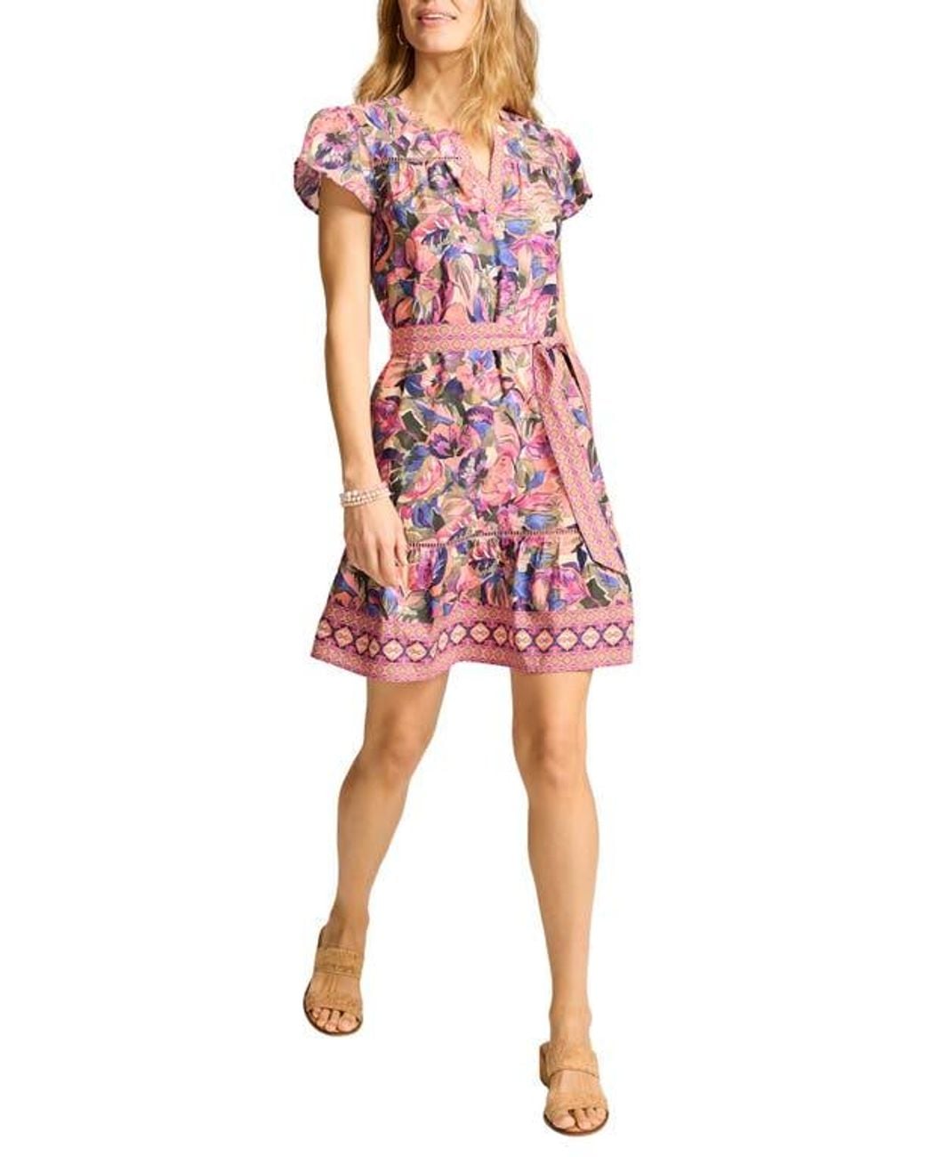 Tommy Bahama Red Garden Oasis Print Shift Dress