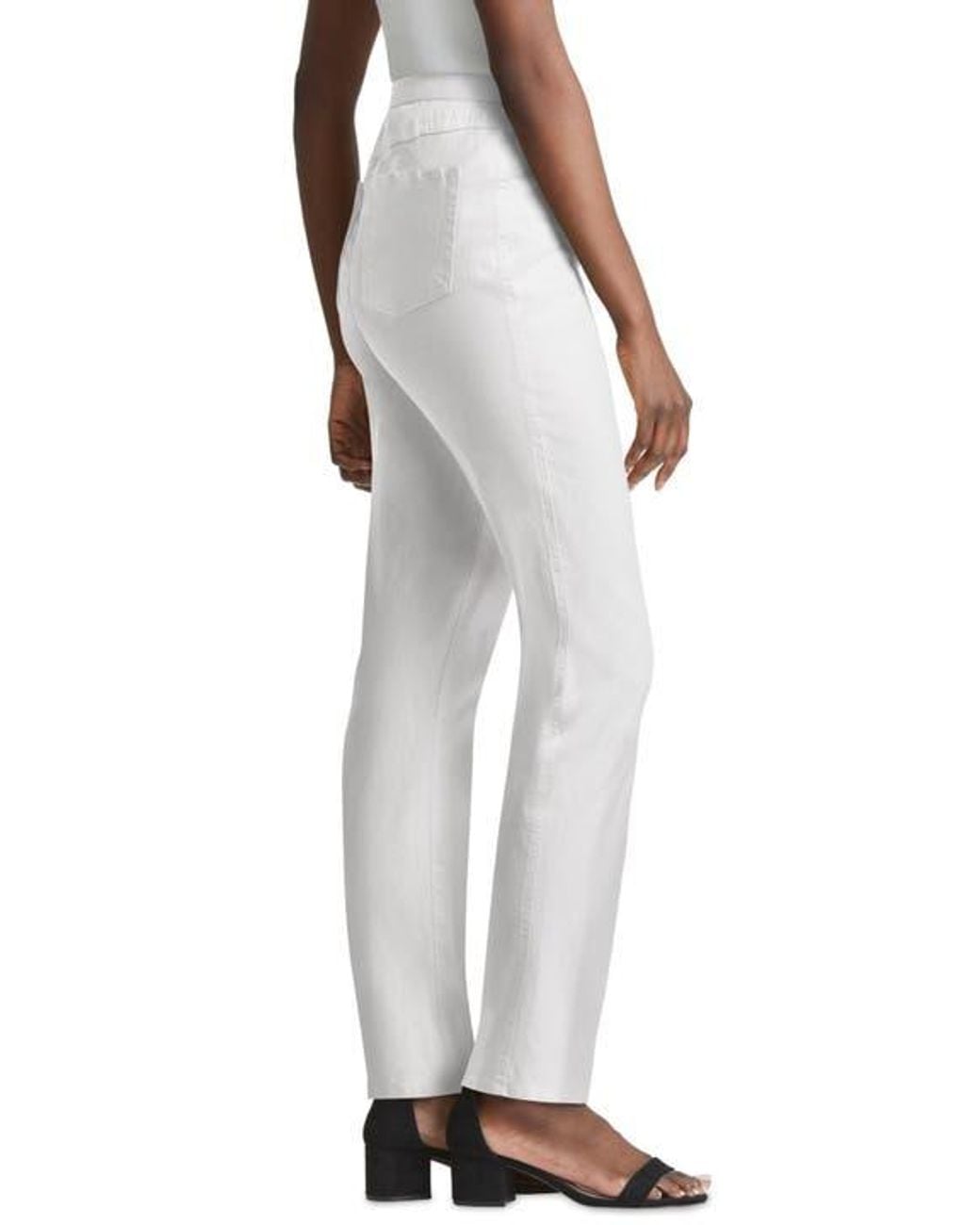 Jessica London White Stretch Denim Straight-Leg Jegging