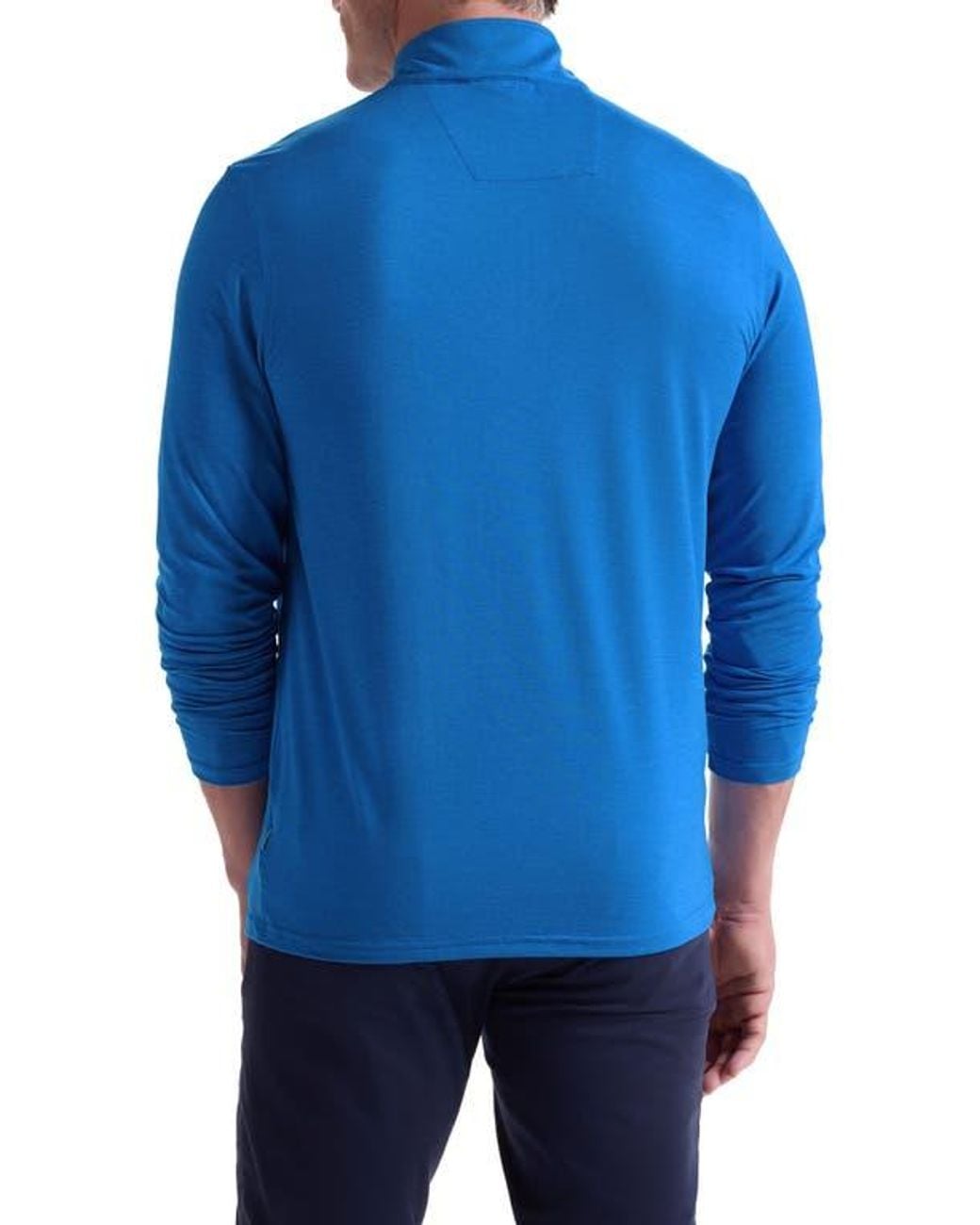 Bugatchi Blue Quarter Zip Pullover for men