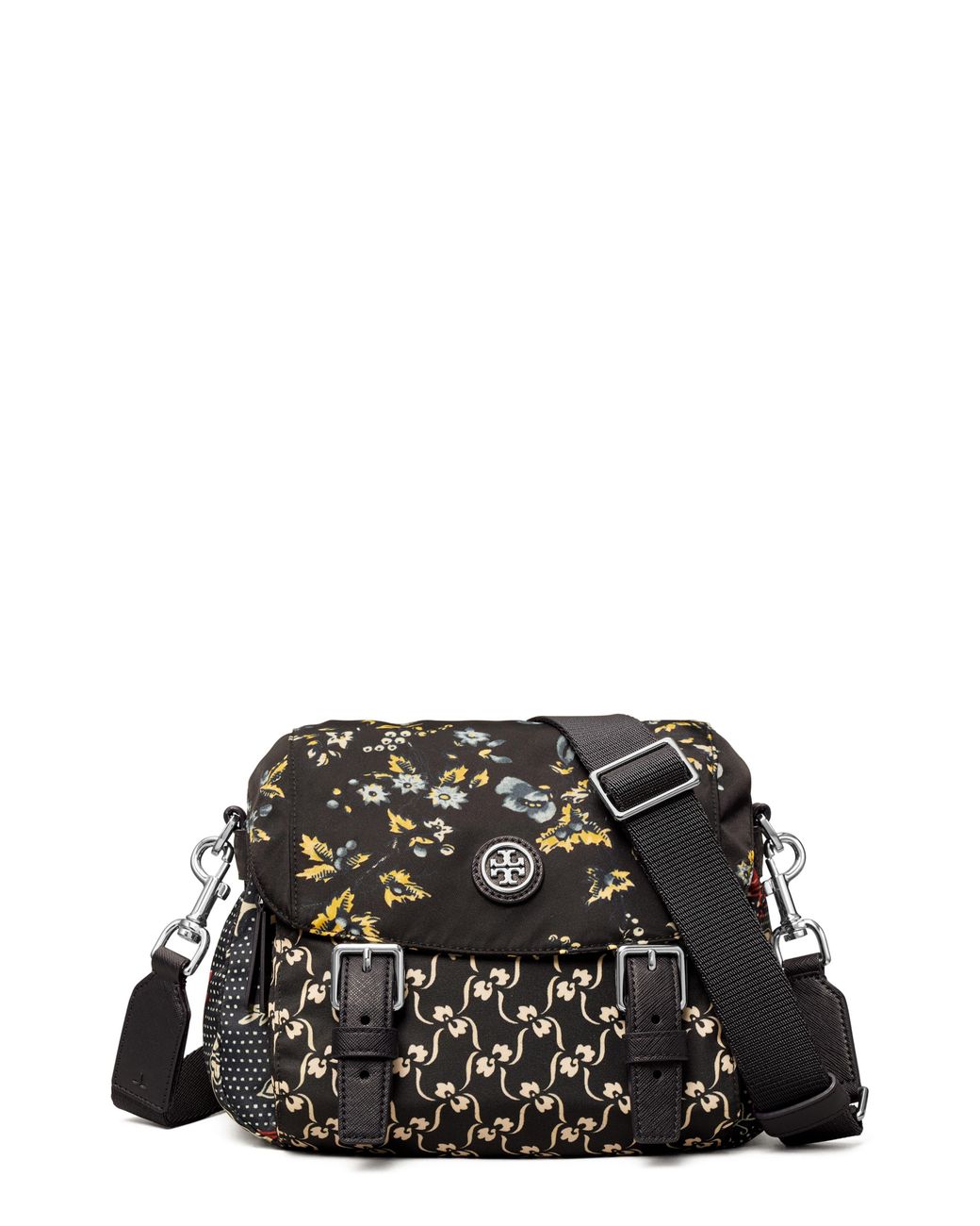 Tory Burch Virginia Mixed Print Recycled Nylon Small Messenger Bag in