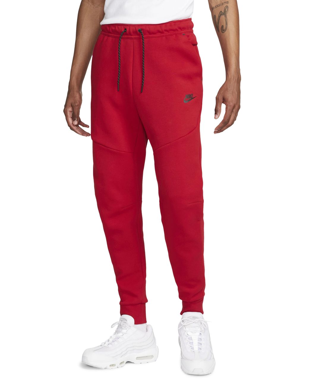 Nike Tech Fleece jogger Sweatpants in Red for Men | Lyst