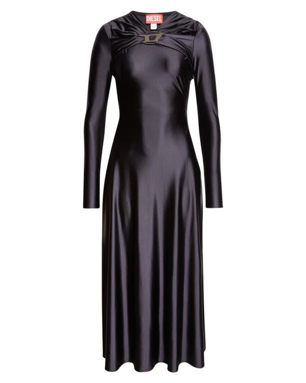 long sleeve jumpsuit dress Tadashi Shoji Women's Sahana Bishop Sleeve Plunge Jumpsuit - Black