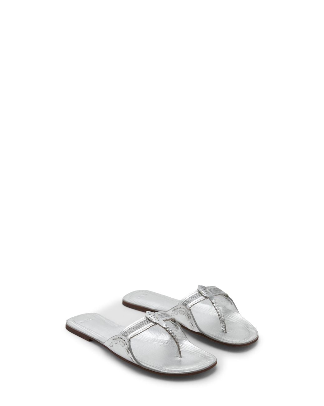 Mango White Metallic Flip Flop