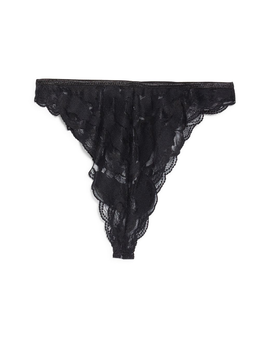 SUZY BLACK Suzy Ebony Rose Lace High-rise Panties At Nordstrom in Black