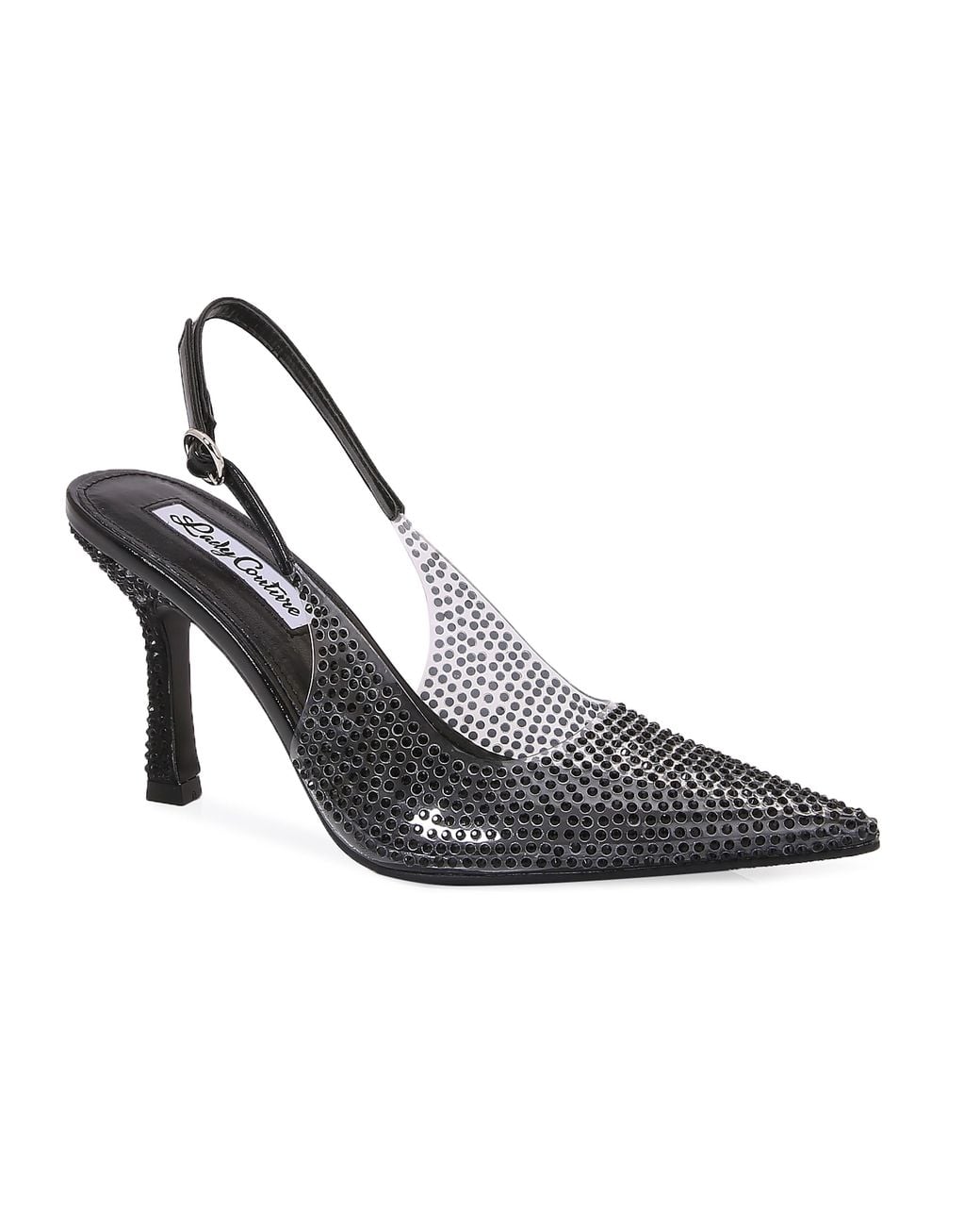 Lady Couture Metallic Clear Rhinestone Slingback Pump