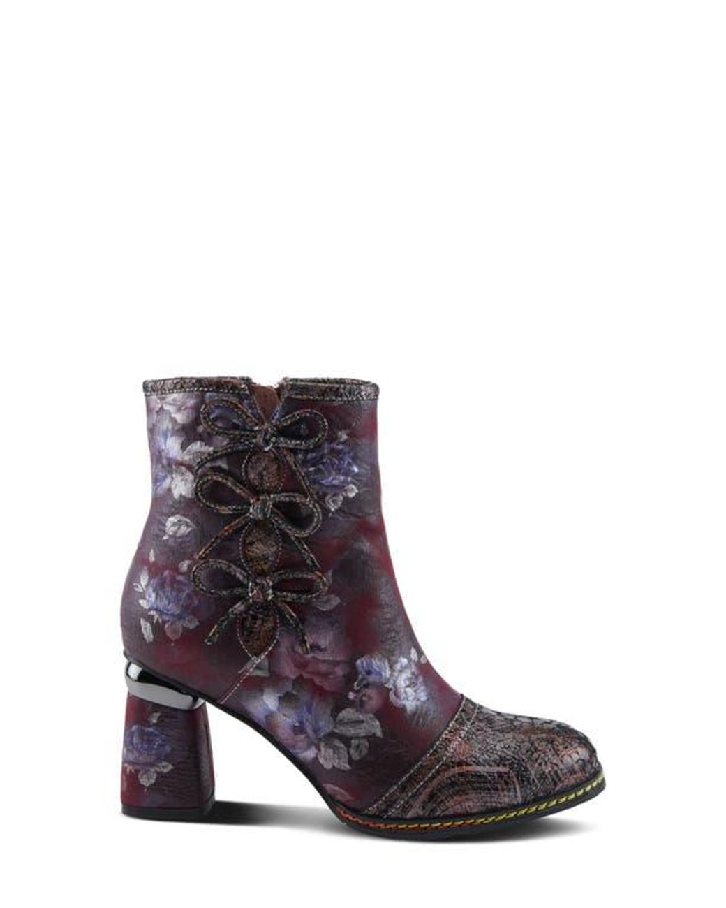 Spring Step Purple Carre Cap Toe Bootie