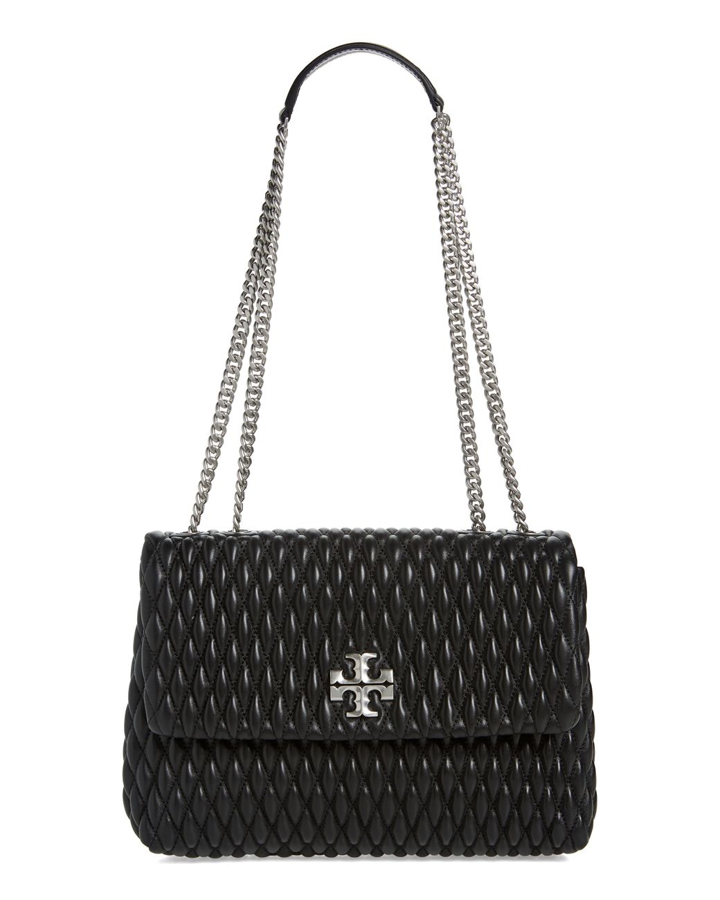 Tory Burch Kira Ruched Leather Convertible Shoulder Bag in Black Lyst