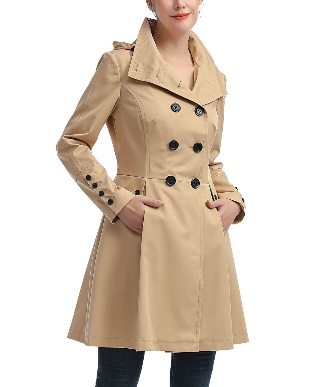 Kimi + Kai Natural Adele Hooded Trench Coat