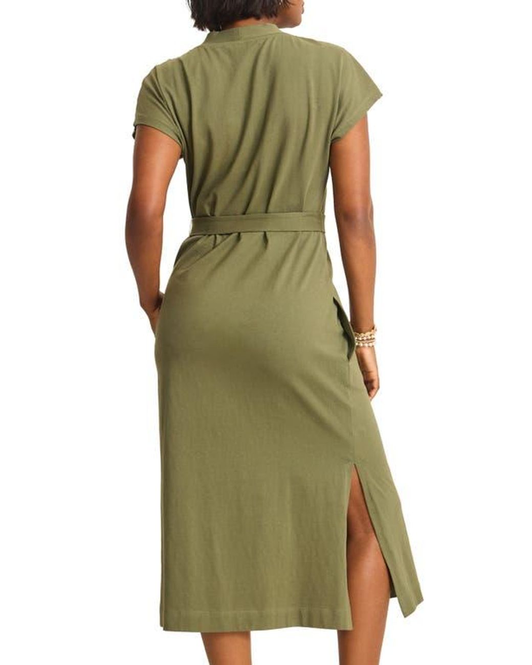 Tommy Bahama Islandscape Cotton Jersey Midi Dress in Green | Lyst