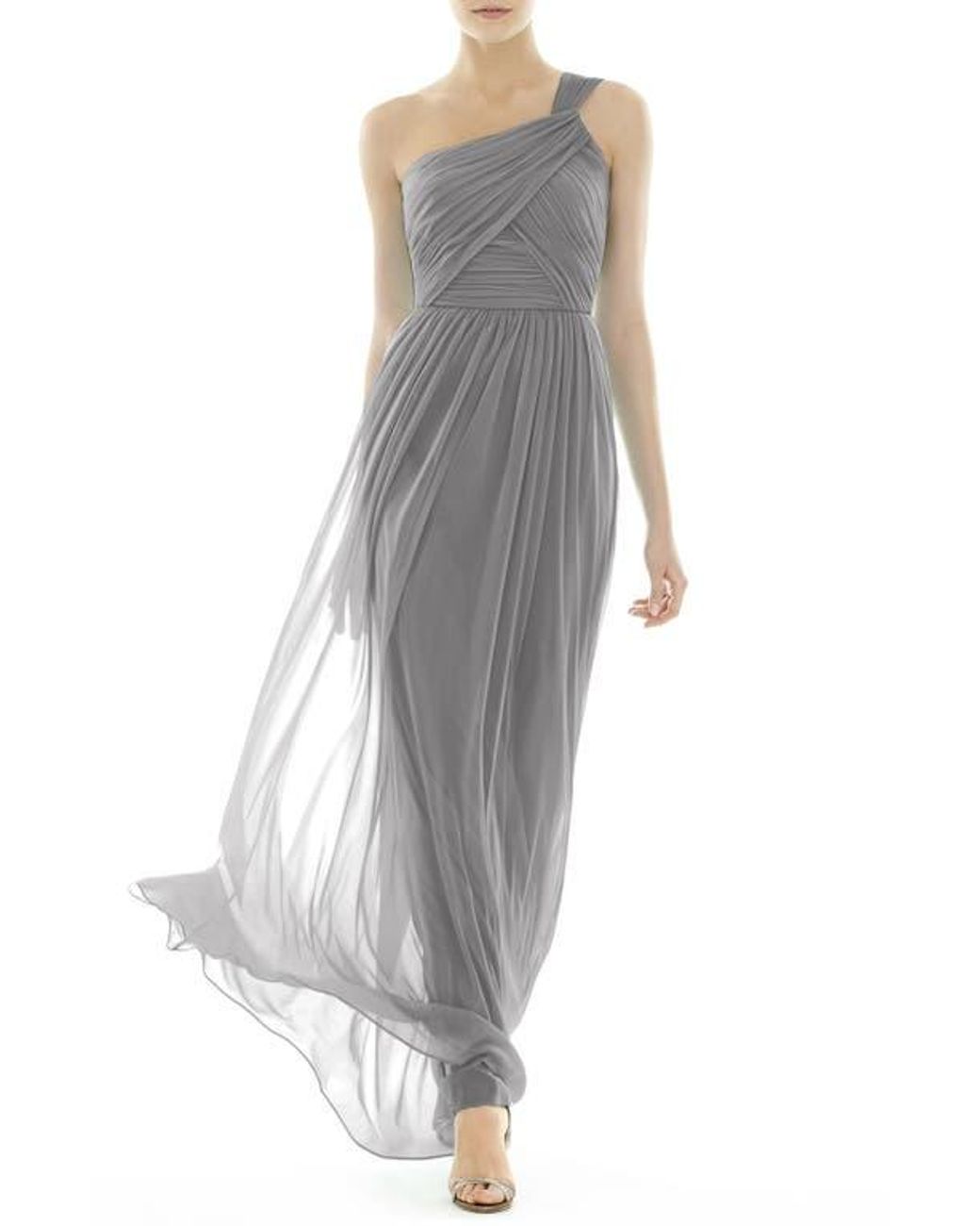 Alfred sung shirred chiffon gown deals