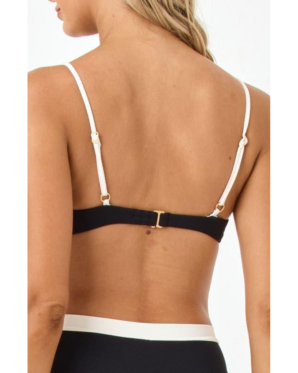 LSPACE Black Sunrise Shell Bikini Top