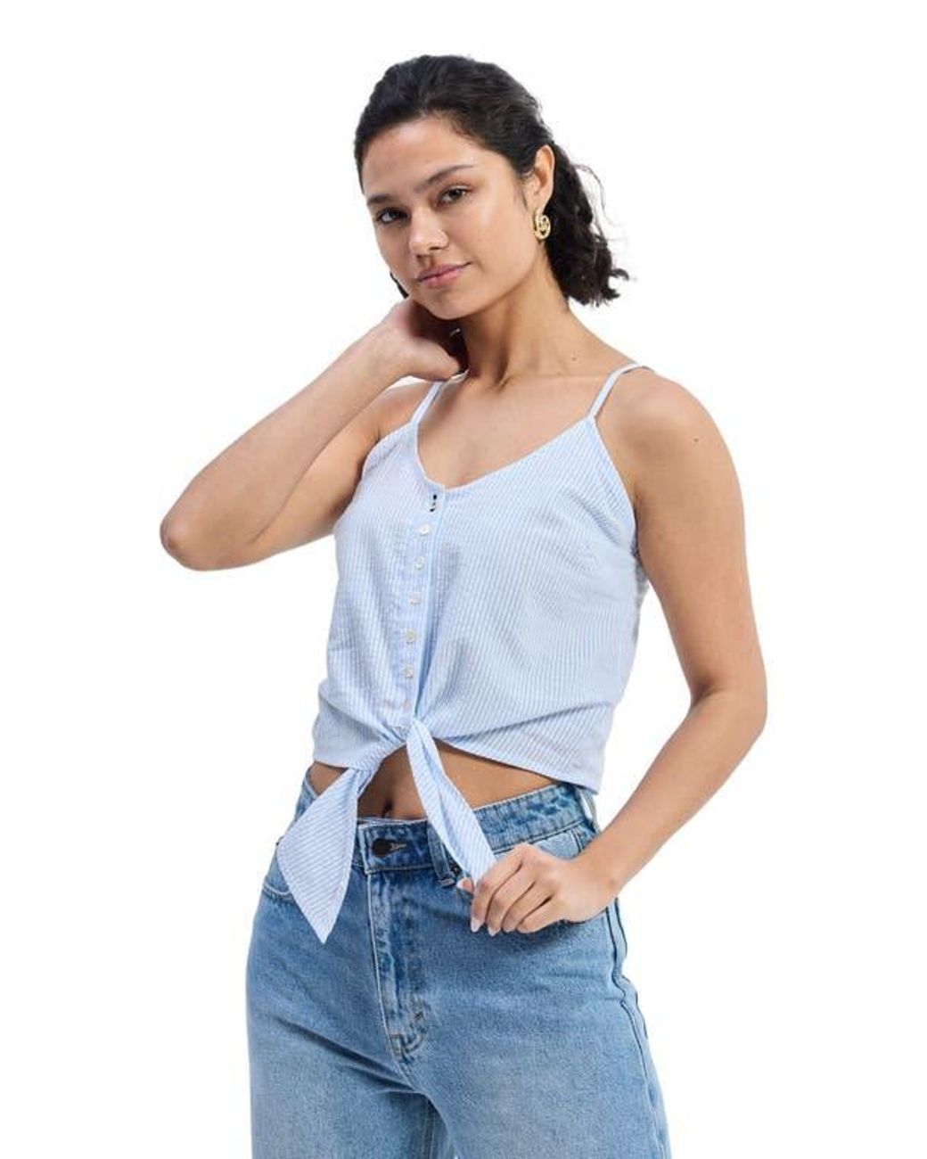 REISTOR Blue Pool Day Tan Lines Stripe Camisole