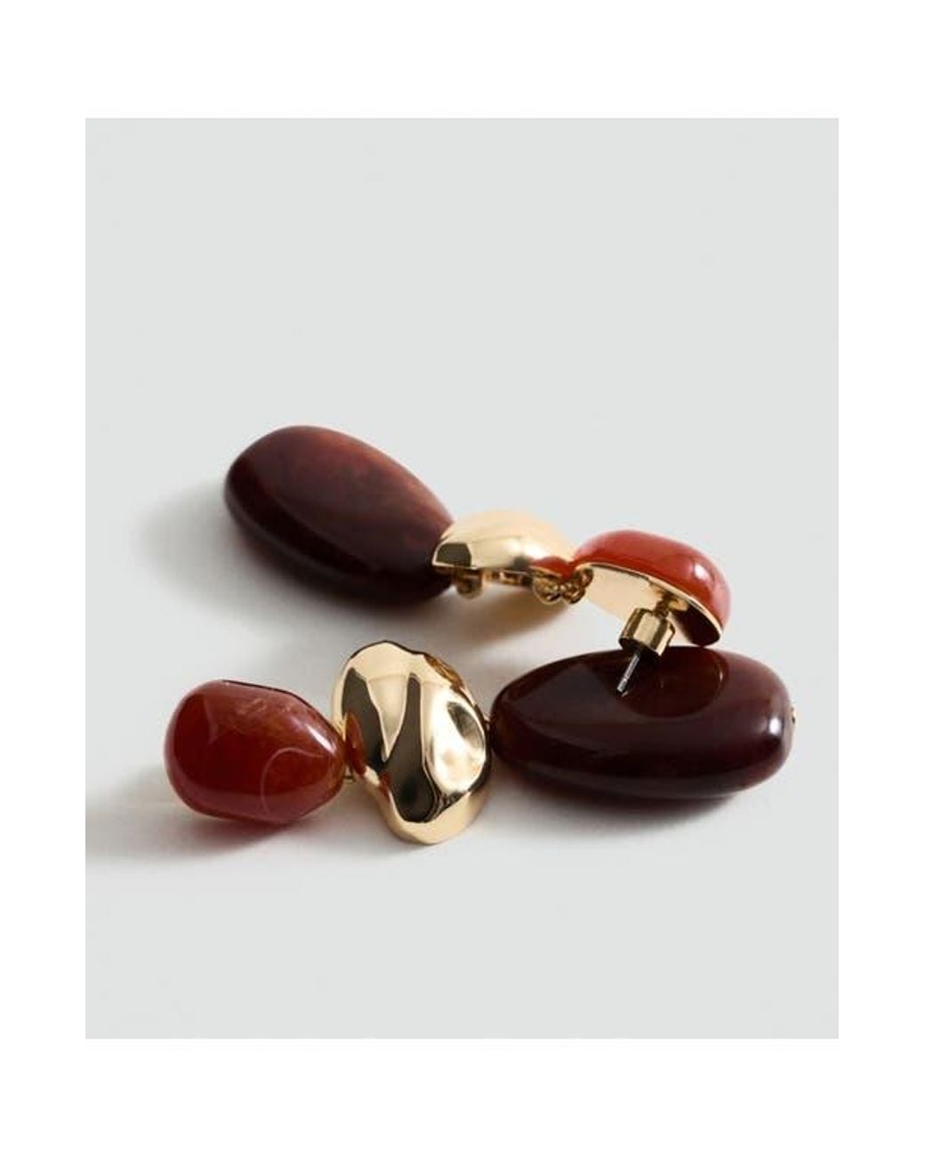 Mango Red Statement Drop Earrings