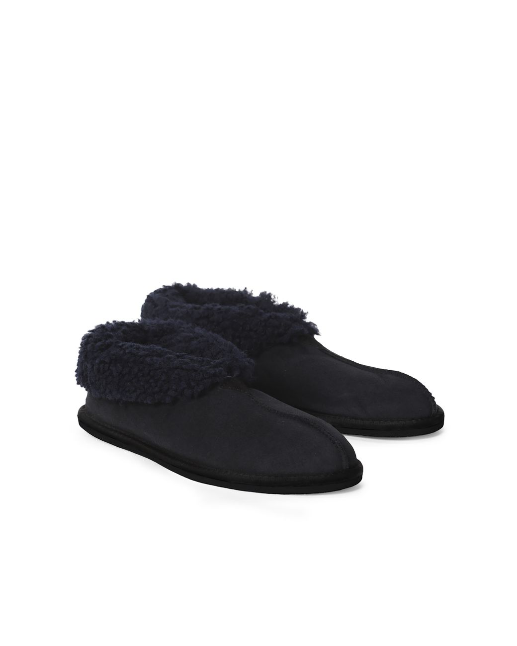 Celtic & Co. Black British Shearling Bootee Slippers for men