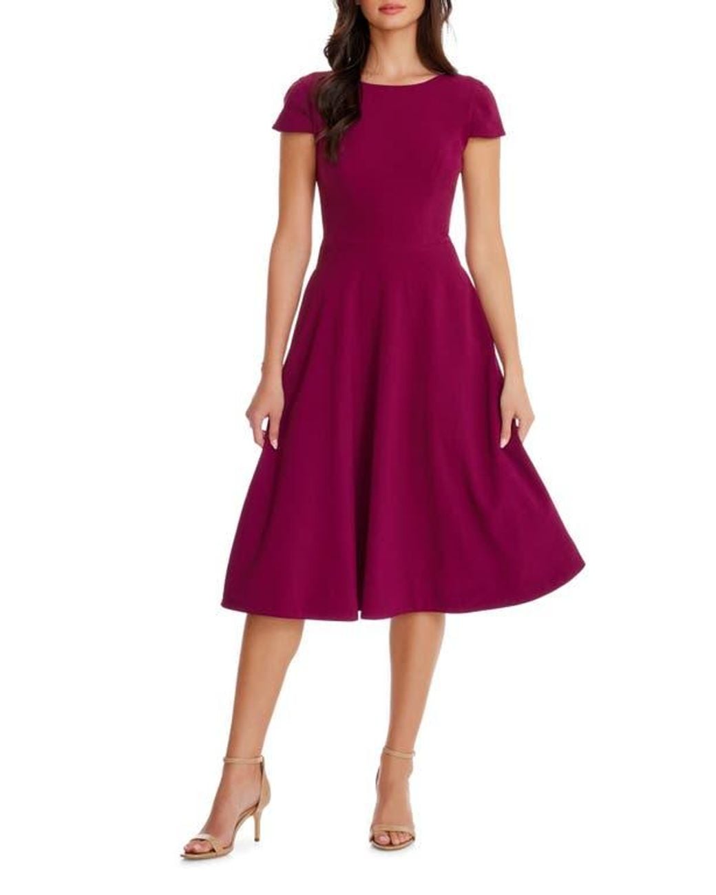 slim fit dress slacks Dress The Population Women's Catalina Fit & Flare Dress - Sage main image 1