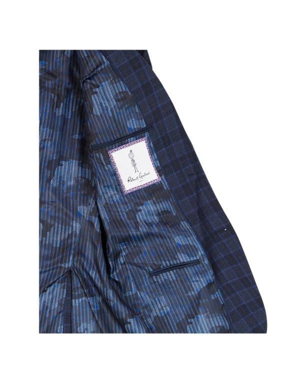 Robert Graham Blue Kipton Windowpane Plaid Wool Blend Sport Coat for men