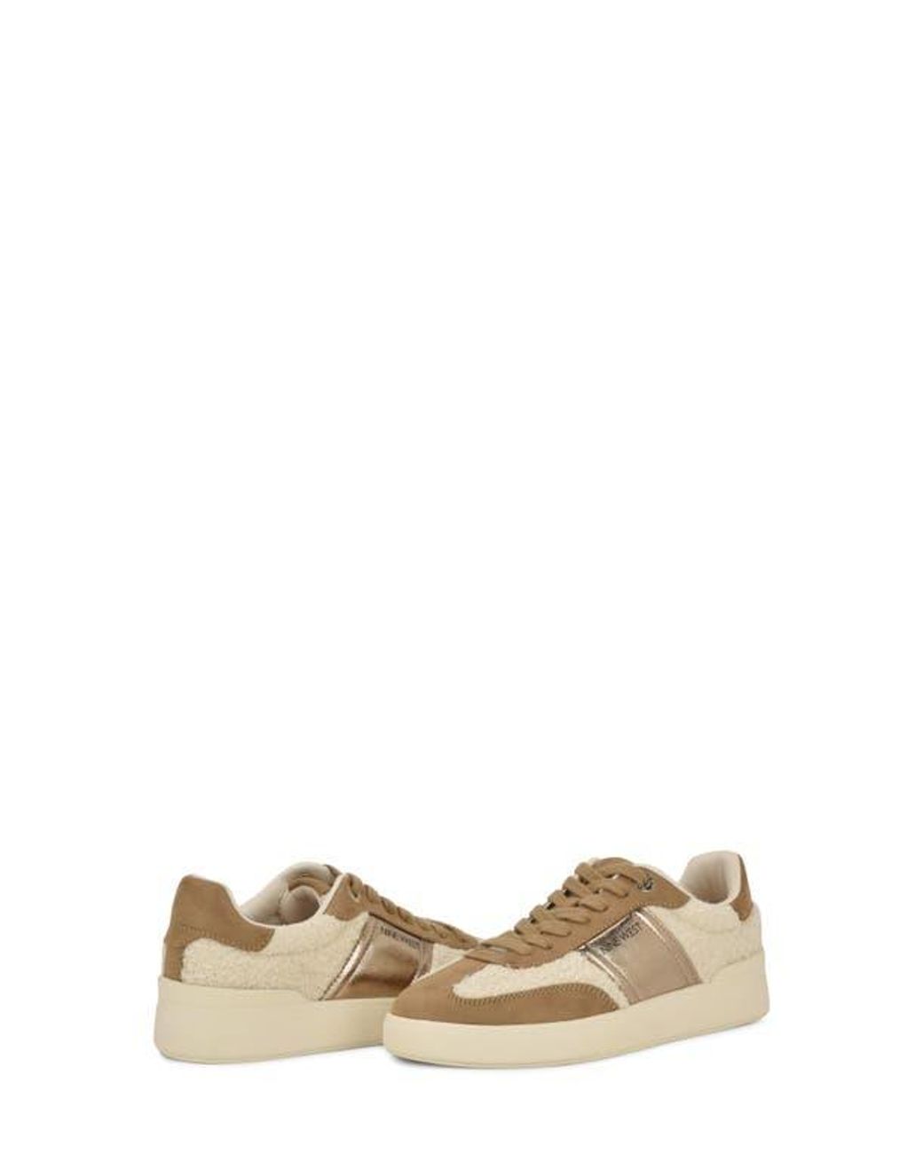 Nine West Natural Linehan Faux Shearling Sneaker
