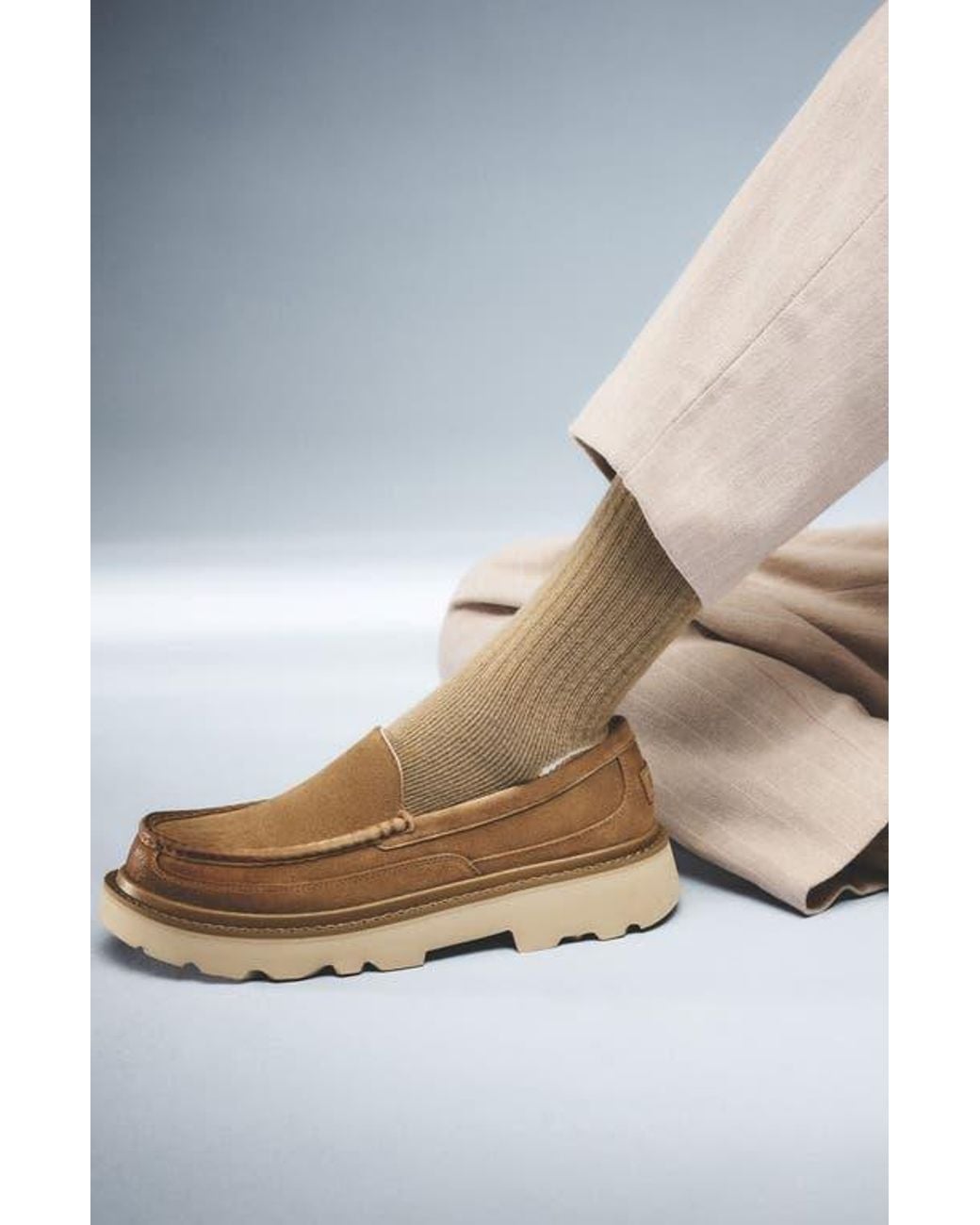 UGG Ascot Lug Loafer in Brown for Men | Lyst