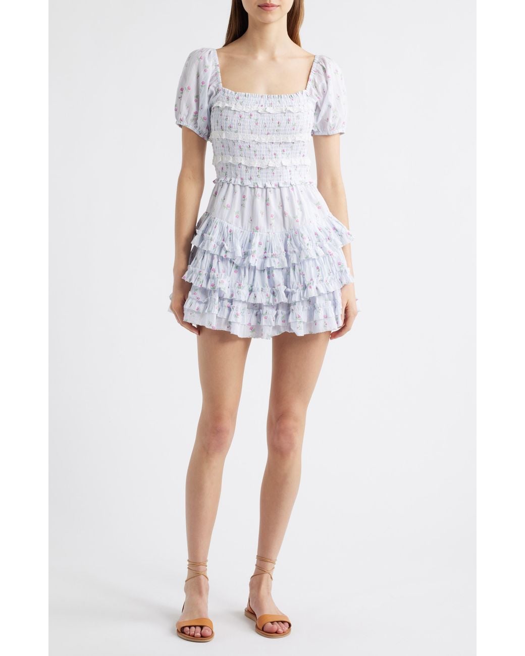LoveShackFancy White Fellows Ruffle Minidress