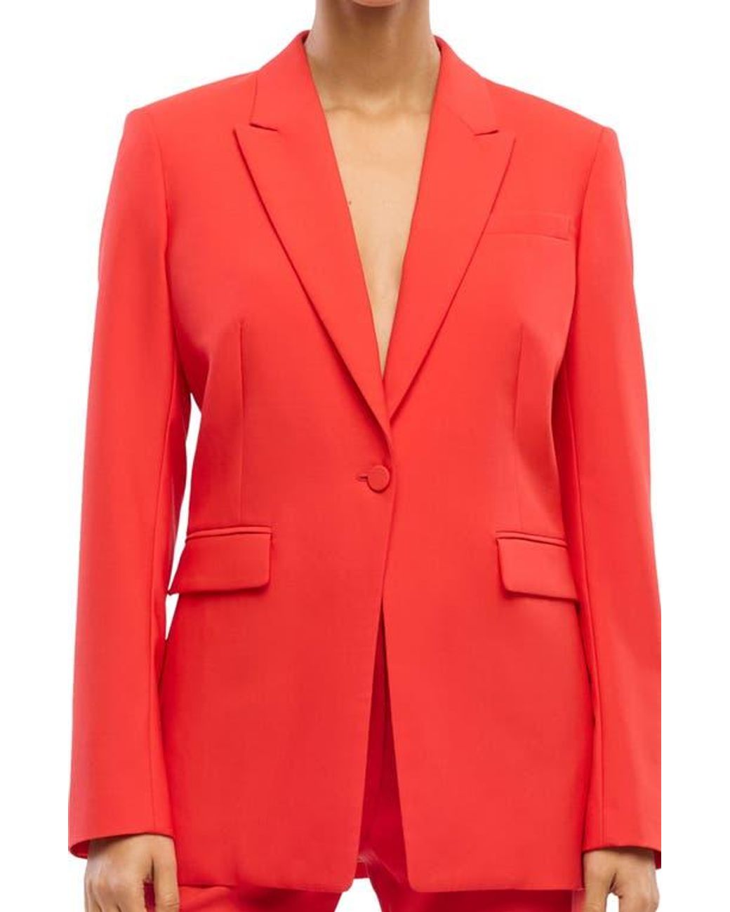 Another Tomorrow Red Single Button Jacket