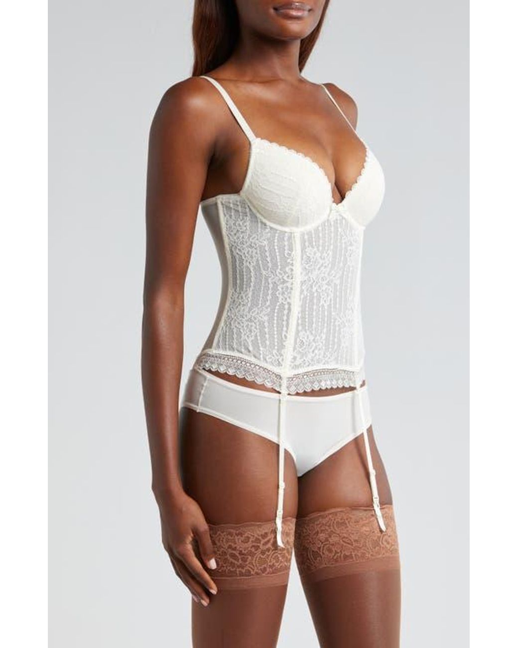 Etam White Panama Underwire Basque