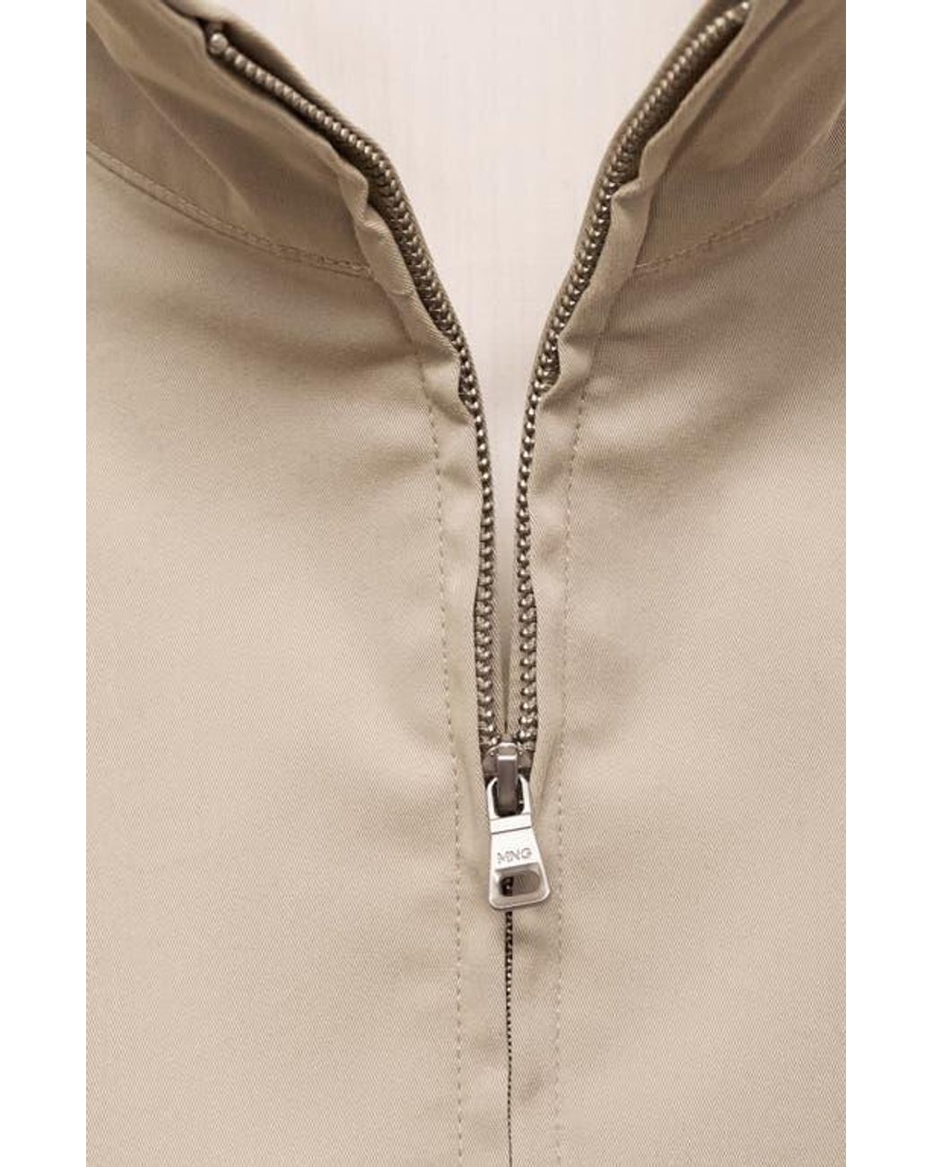 Mango Natural Stand Collar Zip Jacket for men