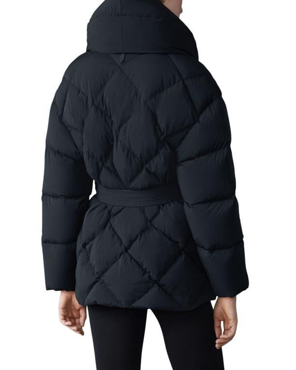 Mackage Blue Belted Quilted Down Jacket