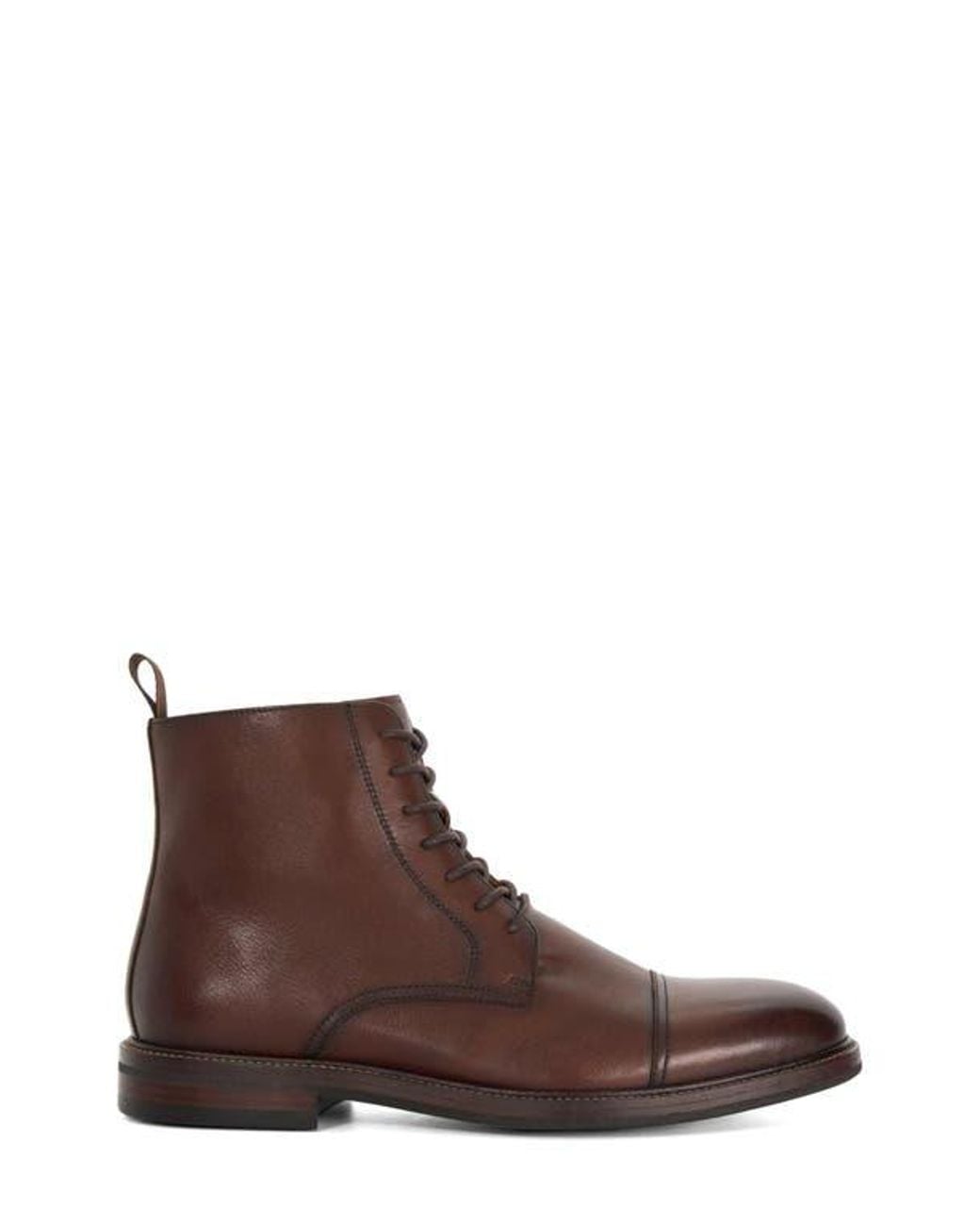 Dune Brown Matias Cap Toe Boot for men