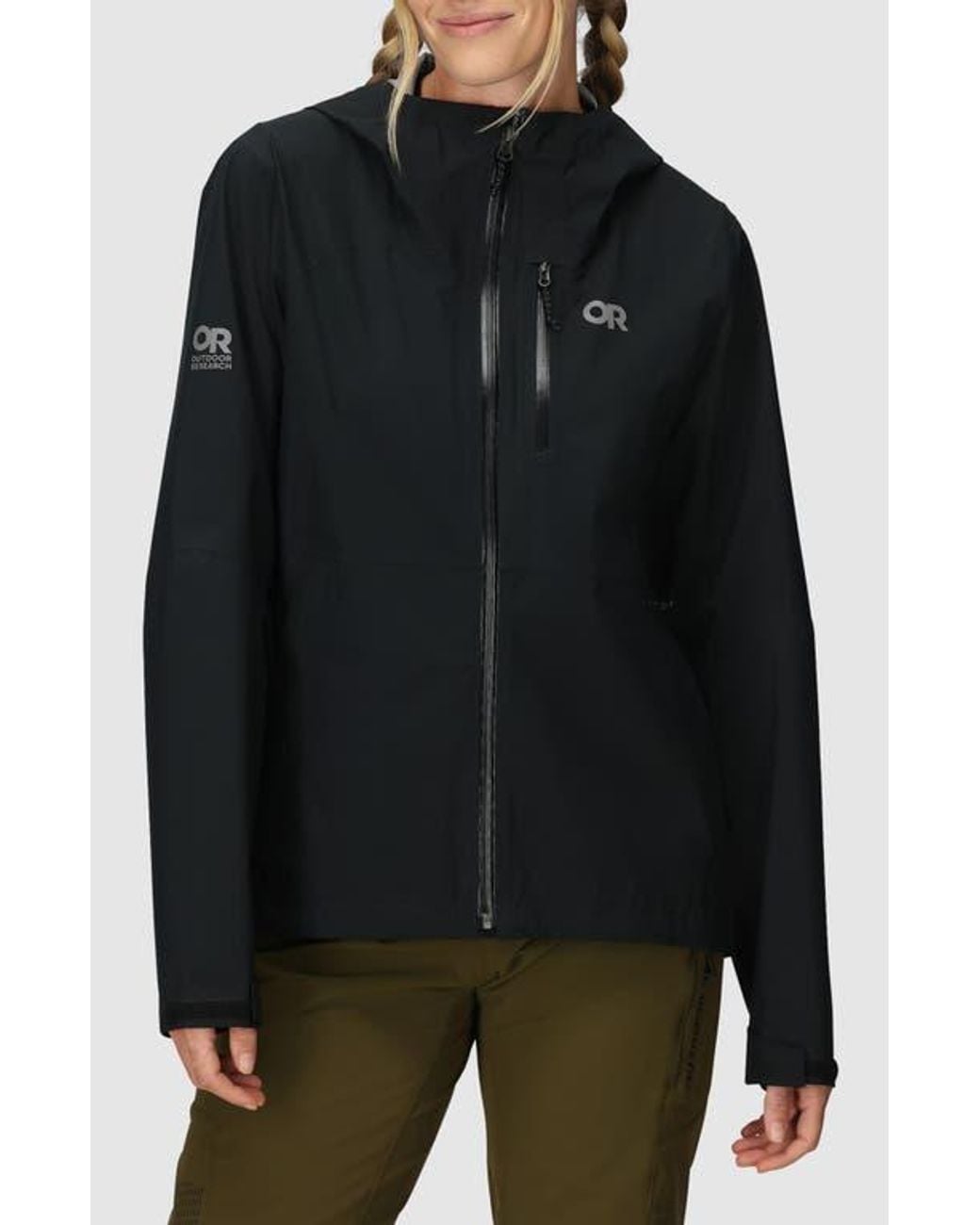 Outdoor Research Black Freewheel Stretch Rain Jacket