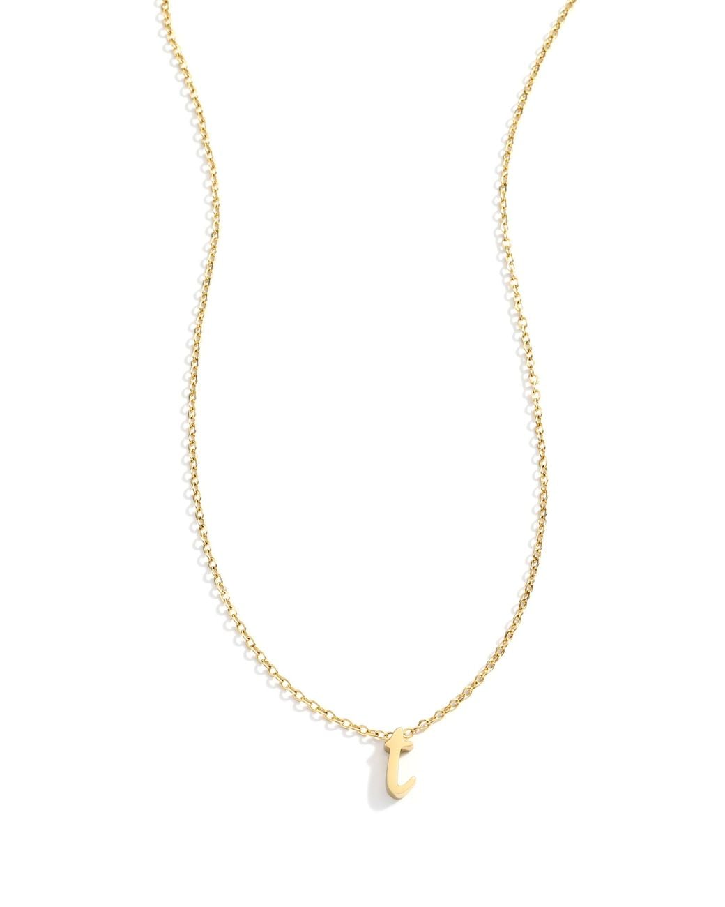 Mint & Lily White Tiny Script Initial Necklace