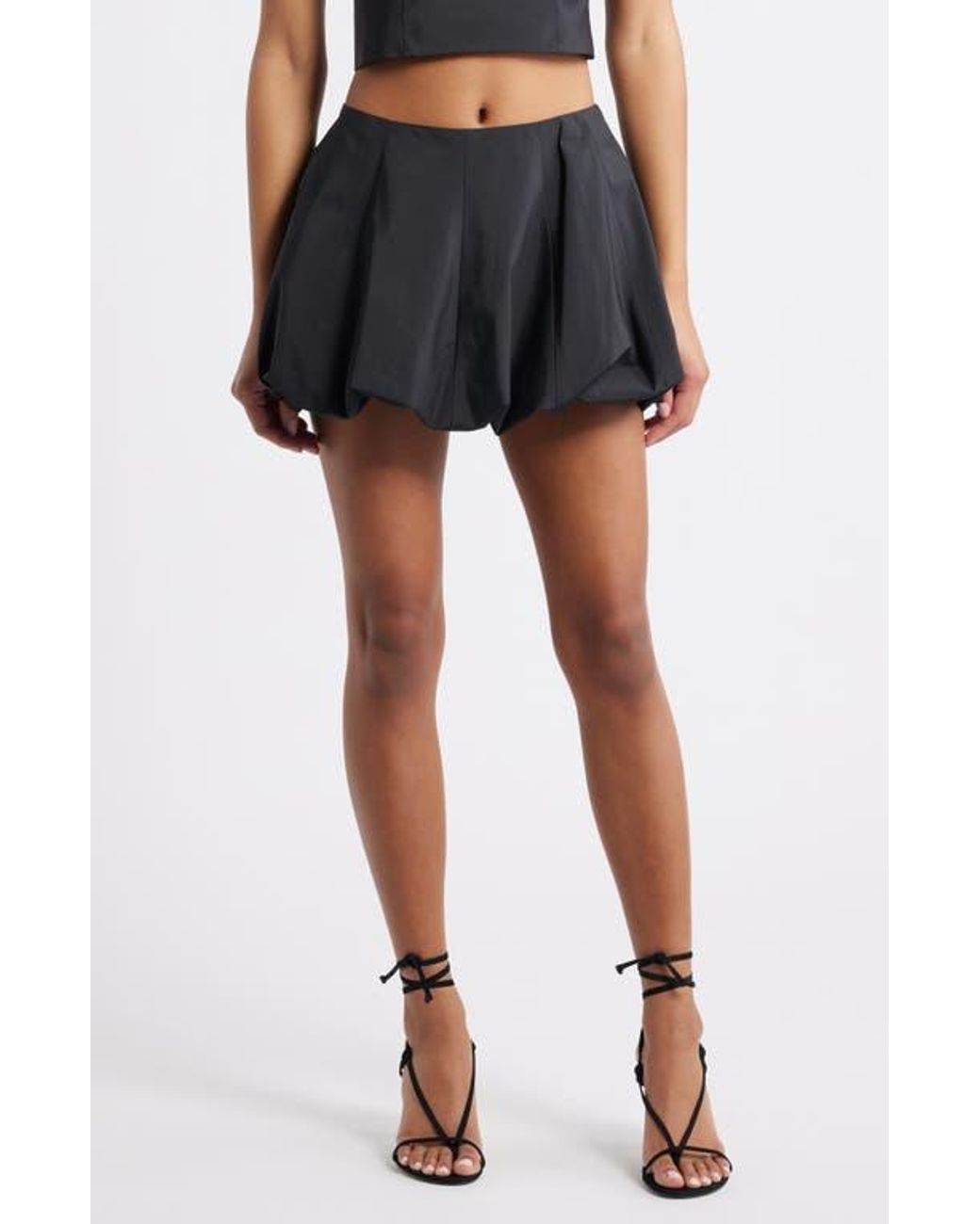 LoveShackFancy Black Georgeanne Bubble Miniskirt