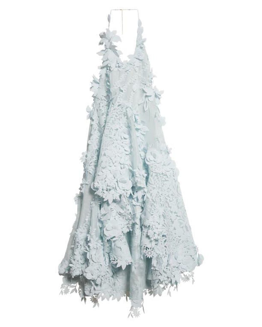 Zimmermann Natura Laser Cut Linen & Silk Halter Dress in Blue | Lyst